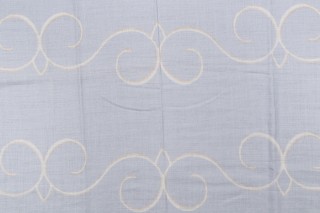 63''x30'' AM Enterprises Jemina Printed Linen Drapery Fabric in Sky for Scalamandre