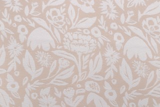 Floral Woven Outdoor Fabric in Vanilla