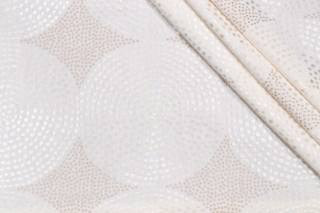 Kiba Embroidered Drapery Fabric in Ivory