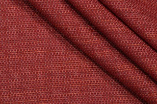 Noble Woven Chenille Upholstery Fabric in Red/Orange