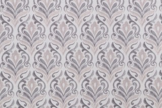 Annabelle Printed Cotton Drapery Fabric in Grey