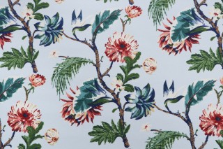 Bryant Fabrics Capri Floral Printed Polyester Outdoor Fabric in Powder Blue