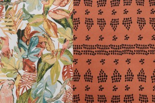 Bryant Fabrics Tropical Printed Polyester Pillow Square Outdoor Fabric in Spice Garden