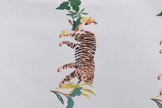 Richloom Tiger Printed Polyester Pillow Square Outdoor Fabric in Natural