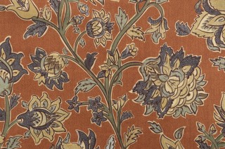 Lacefield Malli Printed Cotton Blend Drapery Fabric in Copper 