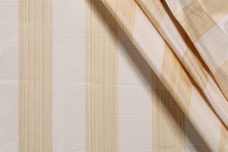 Robert Allen Stripe Woven Silk Decorator Fabric in Cream