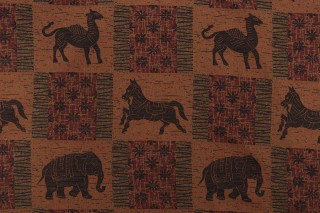 Musa Tapestry Upholstery Fabric in Spice
