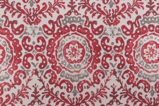 Suzani Tapestry Upholstery Fabric in Cherry