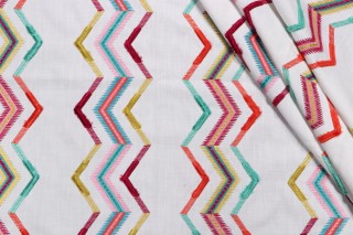 TFA Rapscallion Embroidered Drapery Fabric in Fiesta 