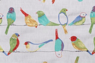 TFA Flying Colors Embroidered Drapery Fabric in Jubilee 