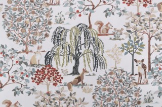 Mill Creek Enchanted Forest-Opulence Printed Cotton Drapery Fabric in Eucalyptus 