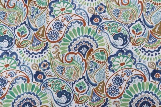 Bryant Fabrics Toulouse Paisley Printed Polyester Outdoor Fabric in Denim 