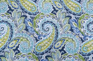 Bryant Fabrics Merzouga Paisley Printed Polyester Outdoor Fabric in Lapis 
