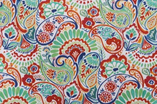 Bryant Fabrics Toulouse Paisley Printed Polyester Outdoor Fabric in Confetti 