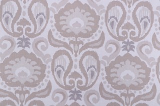 Golding Grand Ikat Printed Cotton Drapery Fabric in Linen 