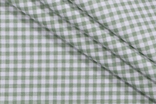 Premier Prints Gingham Printed Cotton Drapery Fabric in Sage 
