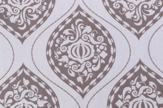 Robert Allen Dwell Studios Ogee Printed Cotton Drapery Fabric in Brindle 