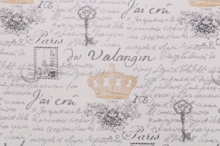 Waverly Paris Notebook Printed Cotton Drapery Fabric in Clay