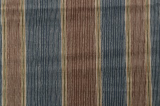 Robert Allen Stripe Printed Polyester Drapery Fabric in Slate