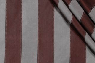 Robert Allen Stripe Woven Drapery Fabric in Mint Chocolate