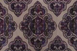 Simone Printed Linen Drapery Fabric in Aubergine