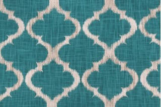 Richloom Kobe Printed Cotton Drapery Fabric in Teal