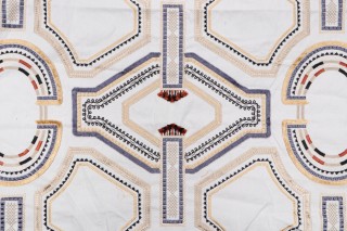 Scalamandre Kayapo Embroidered Drapery Fabric in Anthique