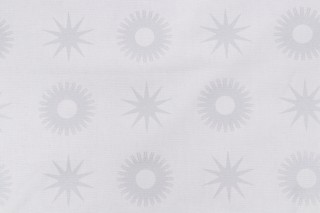 Vern Yip Trend Starburst Printed Cotton Drapery Fabric in Silver for Fabricut 