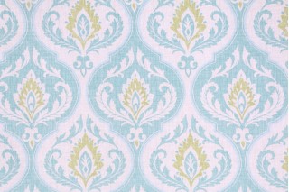 Mill Creek Raymond Waites Rubina Printed Cotton Drapery Fabric in Lagoon