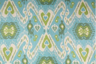 Waverly Enlightened Printed Cotton Drapery Fabric in Jade