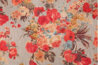 HGTV Home Garden Odyssey Printed Cotton Drapery Fabric in Fog