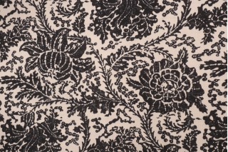 Thibaut Mizoram F97912 Printed Linen Blend Drapery Fabric in Black