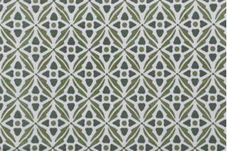 Trellis Printed Drapery Fabric in Moss