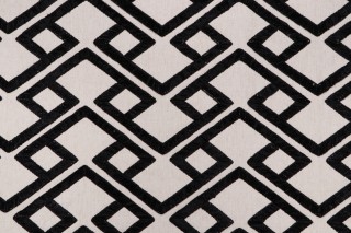 P Kaufmann Accolade Embroidered Decorator Fabric in Onyx