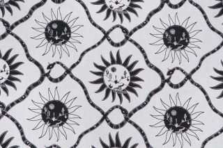 Elana Gabrielle Sol Embroidered Drapery Fabric in Coal for PK Lifestyles