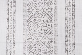 Fabricut Tosho Stripe Printed Cotton Drapery Fabric in Pewter