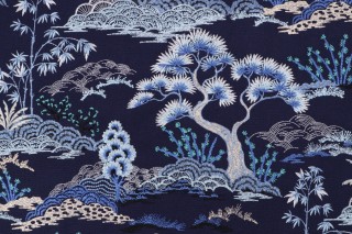 P Kaufmann Hanami Embroidered Drapery Fabric in Porcelain 