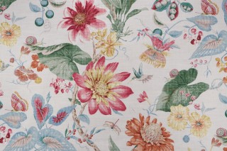 P Kaufmann Tropical Pavilion Printed Cotton Drapery Fabric in Passion Fruit 