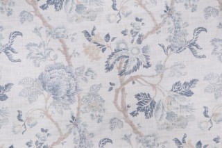 P Kaufmann Jasper Printed Cotton Drapery Fabric in Chambray 