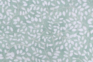 P Kaufmann Willow Leaf Printed Cotton Drapery Fabric in Jade 
