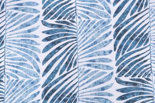 P Kaufmann Grand Palm Printed Cotton Drapery Fabric in Navy 