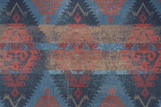 P Kaufmann Mesa Diamond Printed Cotton Drapery Fabric in Denim 
