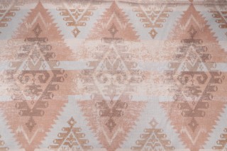 P Kaufmann Mesa Diamond Printed Cotton Drapery Fabric in Clay 