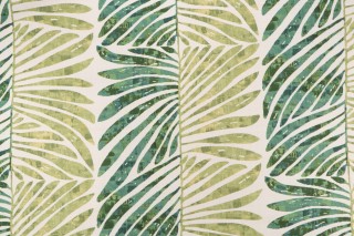 P Kaufmann Grand Palm Printed Cotton Drapery Fabric in Jungle Green 