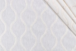 PK Lifestyles Flourish Embroidered Drapery Fabric in Winter 