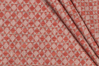 PK Lifestyles Pattern Play Woven Chenille Upholstery Fabric in Coral 
