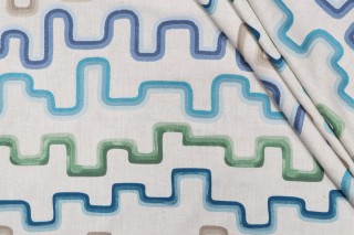 PK Lifestyles Frills Printed & Embroidered Drapery Fabric in Capri 