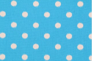 Duralee 42381 Printed Polka Dot Cotton Drapery Fabric in 11-Turquoise