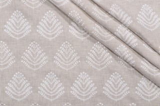 PK Lifestyles Royal Fern Embroidered Drapery Fabric in Papyrus
