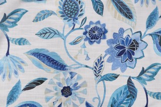 PK Lifestyles Light Of Day Printed Cotton Blend Drapery Fabric in Larkspur 